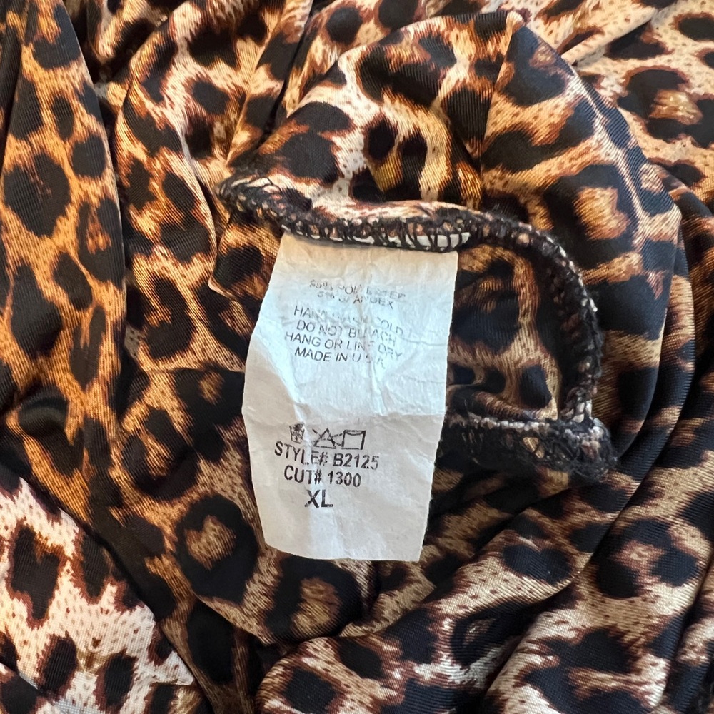 NAKED WARDROBE cross back leopard bodysuit Sz XL - Picture 5 of 5